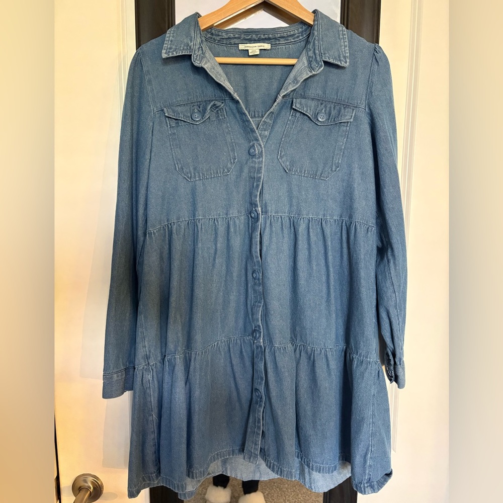 American Eagle Denim Shirt Dress